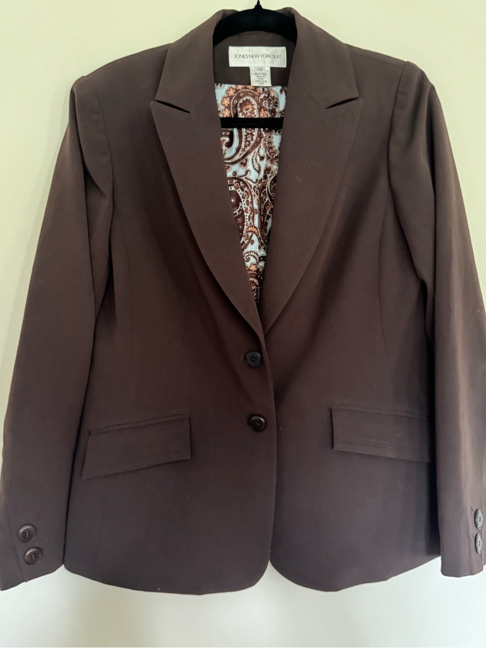 Jones New York Dark Brown Two-Button Tailored Blazer - Picture 3 of 4